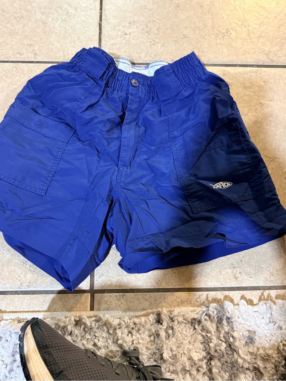 AFTCO Cobalt Blue Elastic-Waist Cargo Shorts